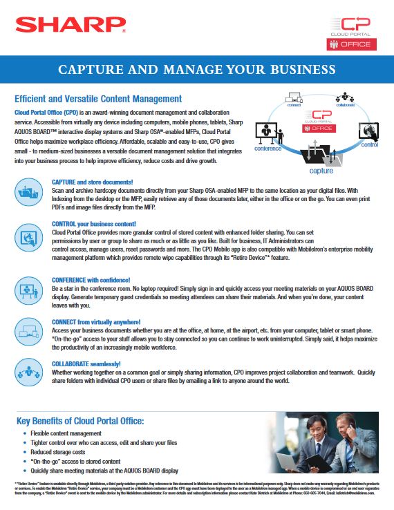 Cloud Portal Office Data Sheet Cover, Sharp, Alltech Business Solutions, Sharp, Lexmark, Fujitsu, Copier, MFP, Printer, Scanner, New Jersey, NJ, Dealer