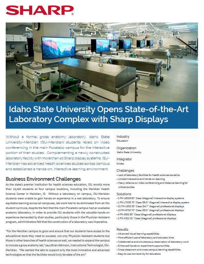 Idaho State Displays Case Study, Sharp, Alltech Business Solutions, Sharp, Lexmark, Fujitsu, Copier, MFP, Printer, Scanner, New Jersey, NJ, Dealer